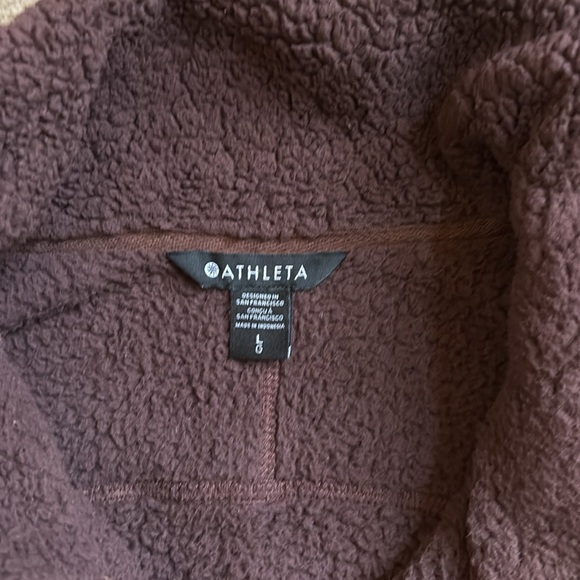 Athleta Tugga Sherpa Fleece Zipper Front Cozy Plush Jacket Women’s Large - Picture 2 of 4